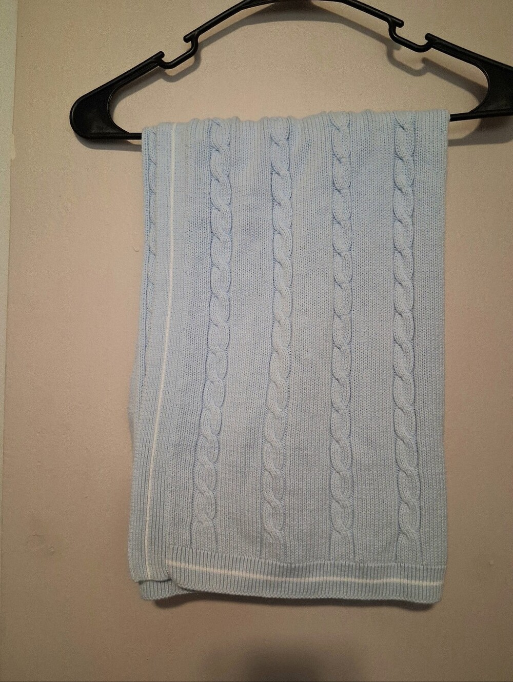 Baby Sprockets Cable Knit Blanket Vintage Blue